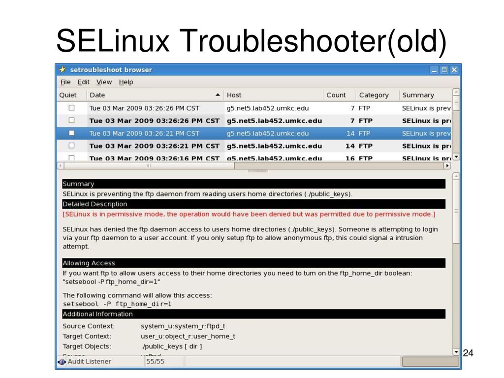 SELinux Troubleshooter(old)