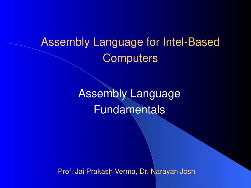 Assembly language for intel based computers ppt download