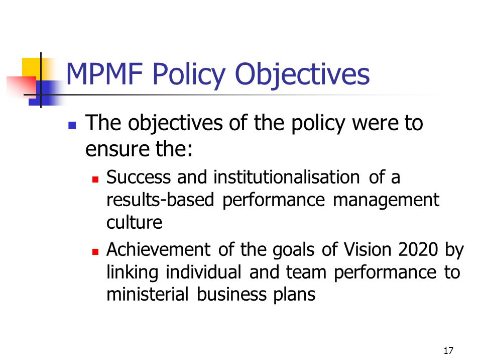 MPMF Policy Objectives