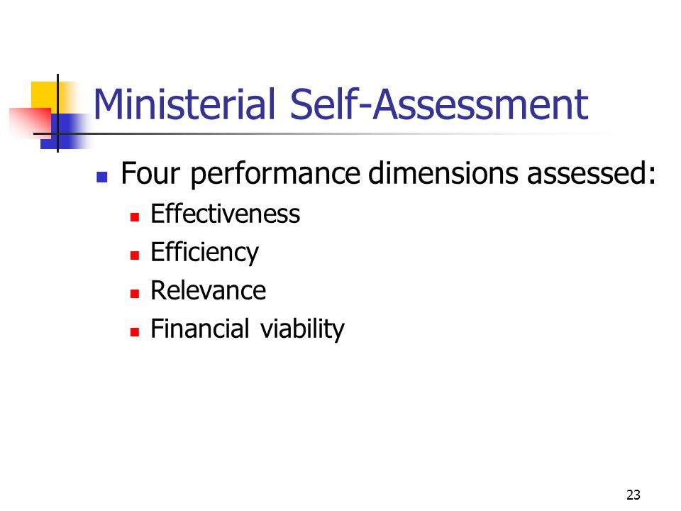 Ministerial Self-Assessment