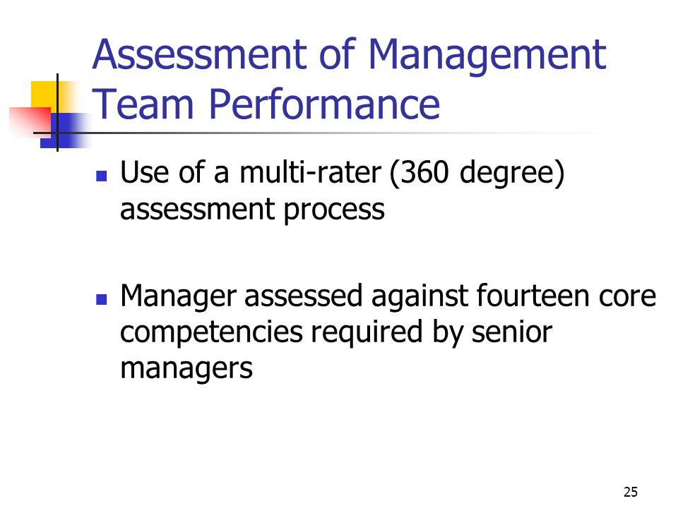 Assessment of Management Team Performance