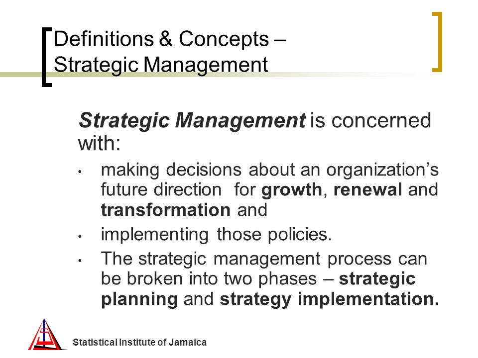 Definitions & Concepts – Strategic Management
