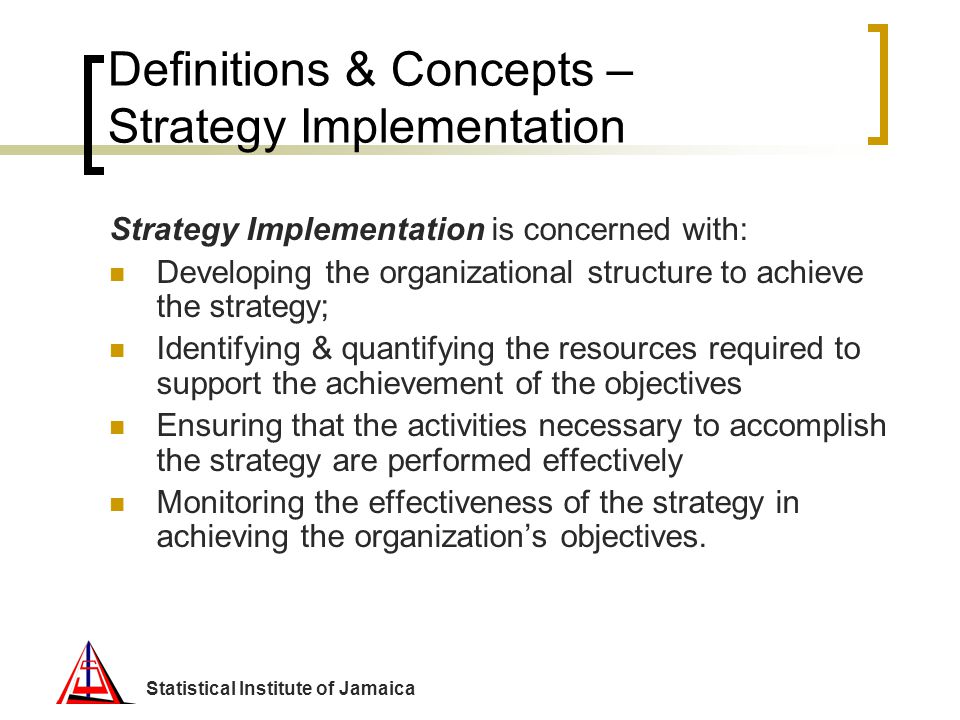 Definitions & Concepts – Strategy Implementation