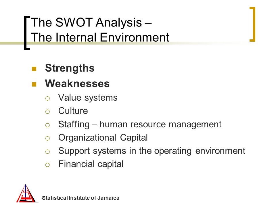 The SWOT Analysis – The Internal Environment