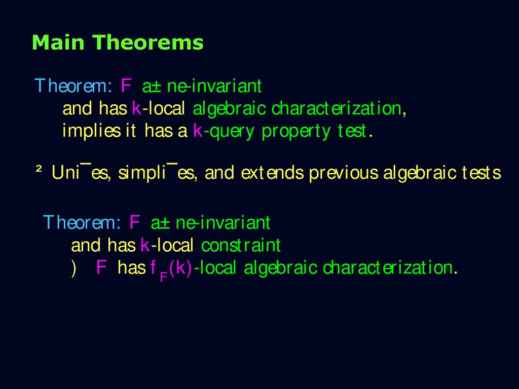 Algebraic Property Testing Ppt Download