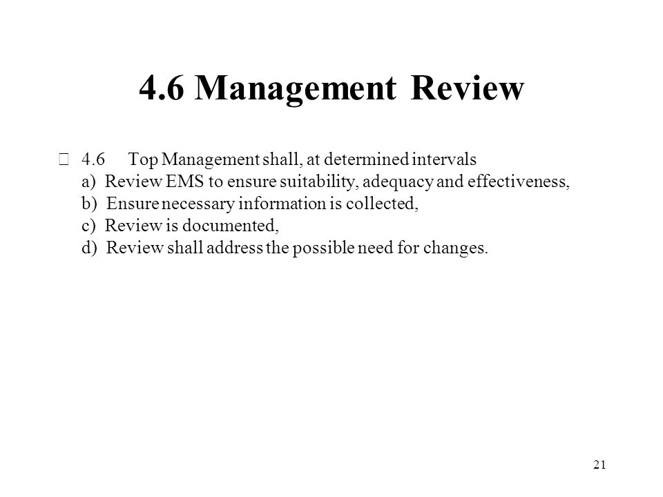 4.6 Management Review