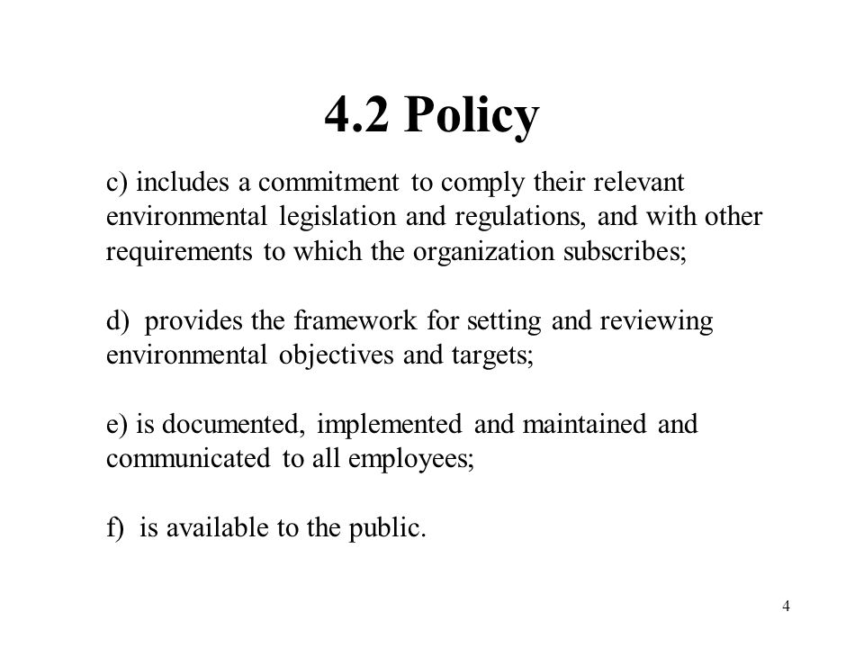 4.2 Policy