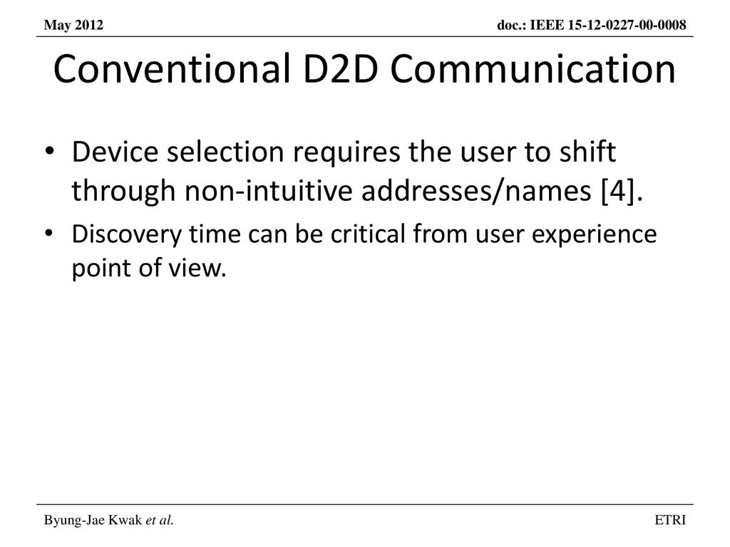 Conventional D2D Communication