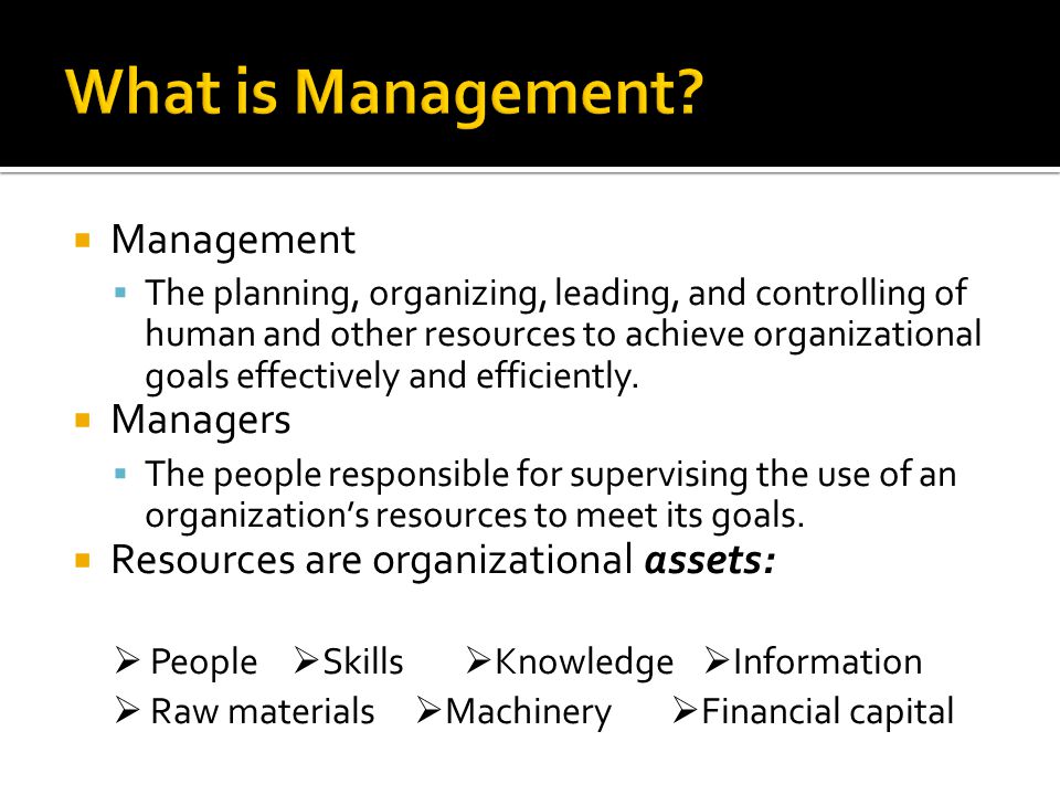 What is Management Management Managers