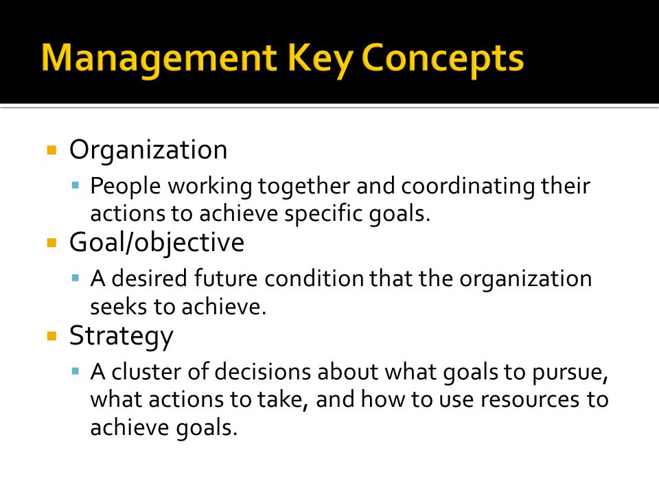 Management Key Concepts
