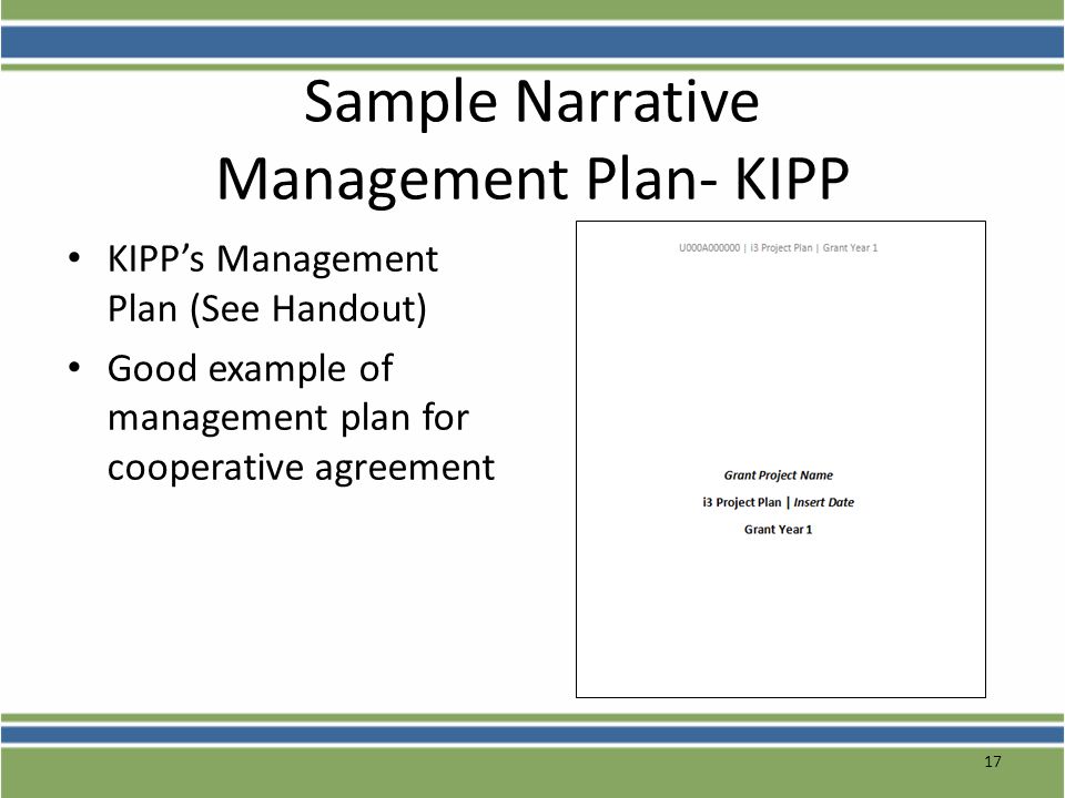 Sample Narrative Management Plan- KIPP