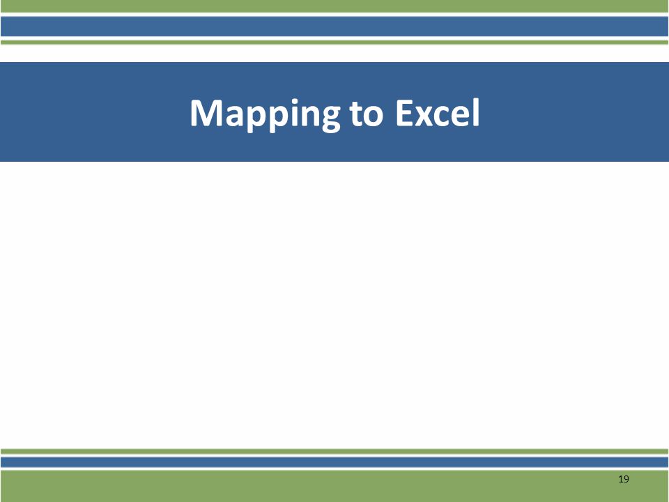 Mapping to Excel