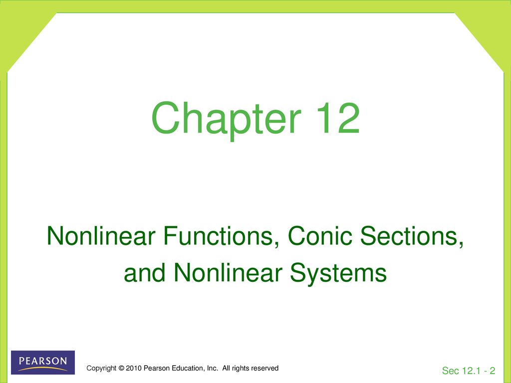 Nonlinear Functions, Conic Sections, and Nonlinear Systems - ppt download