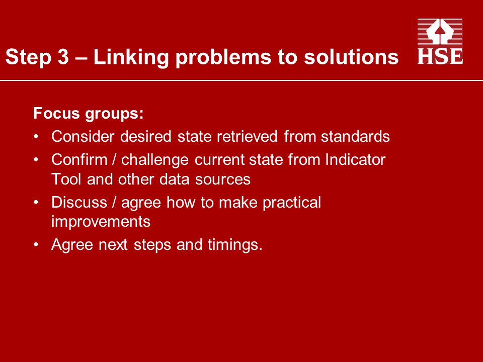 Step 3 – Linking problems to solutions
