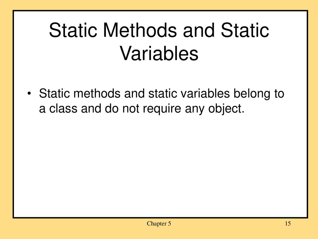 Static Methods and Static Variables