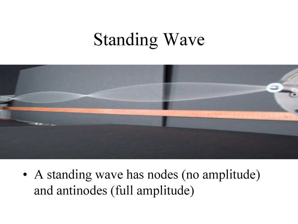 Standing Wave There are 3 nodes and 2 antinodes in the photo.