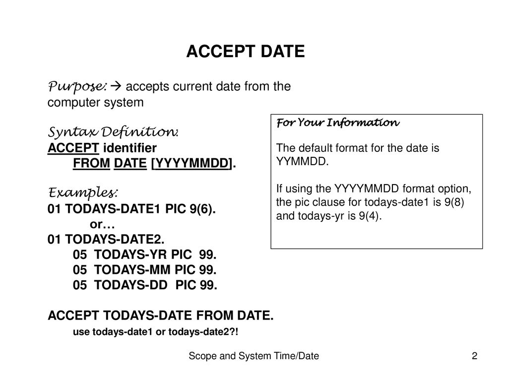Scope and system time date ppt download