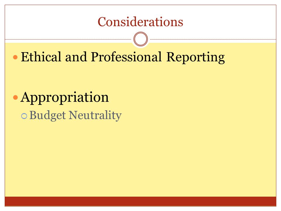 Appropriation Ethical and Professional Reporting Considerations