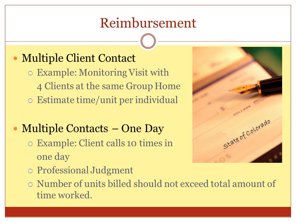 Reimbursement Multiple Client Contact Multiple Contacts – One Day