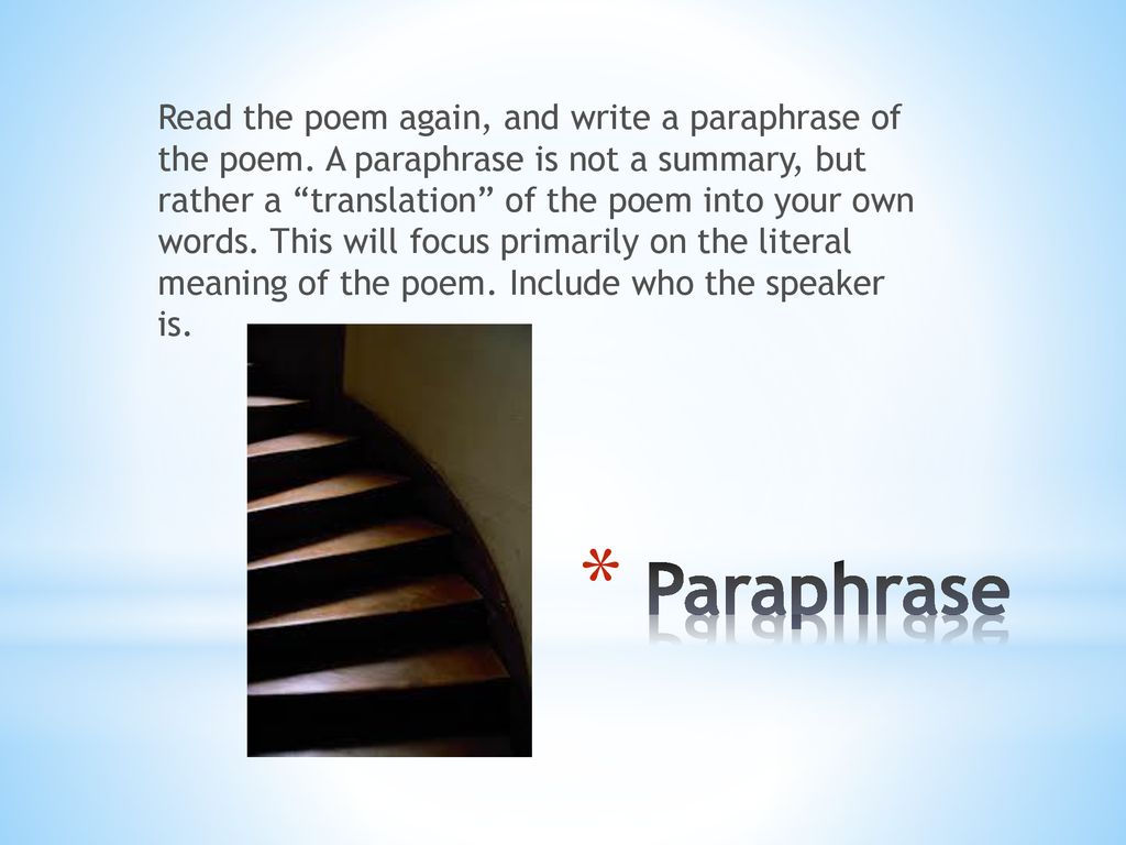 Seven-Step Poetry Analysis - ppt download