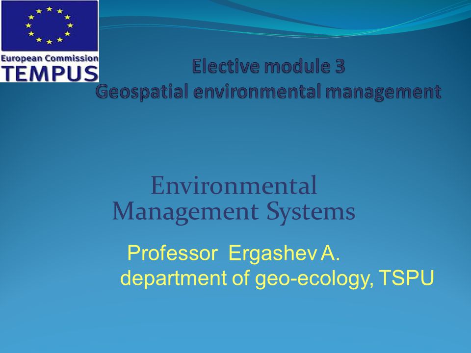 Elective module 3 Geospatial environmental management