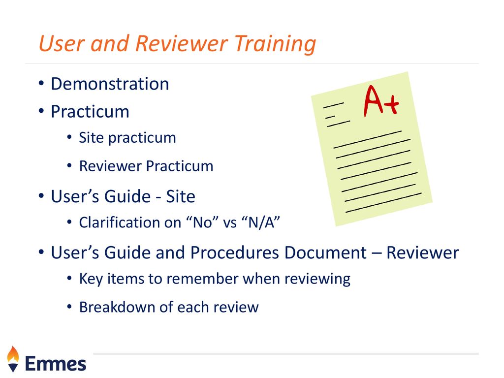 User and Reviewer Training