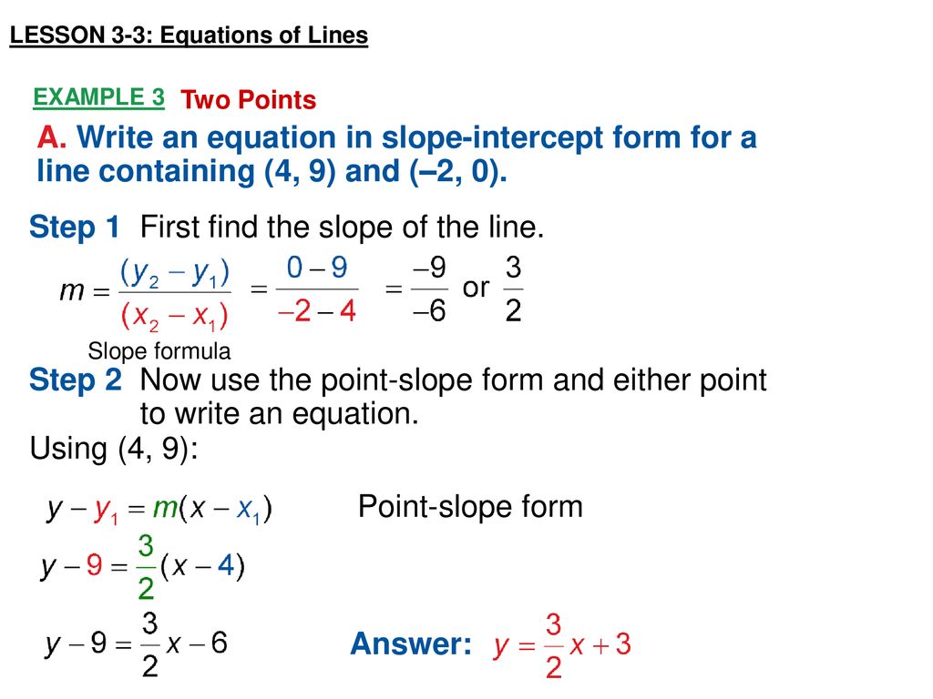 Lesson 25-25: Equations of Lines - ppt download