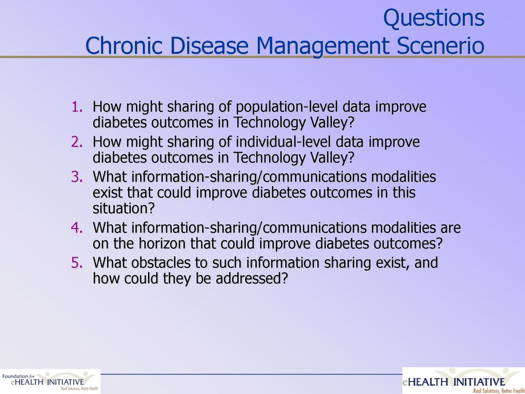 Questions Chronic Disease Management Scenerio