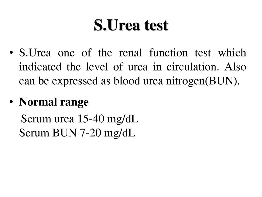 Serum Urea By 54 Fifth Stage Student Dr. Sakar Karem Abdulla - ppt download