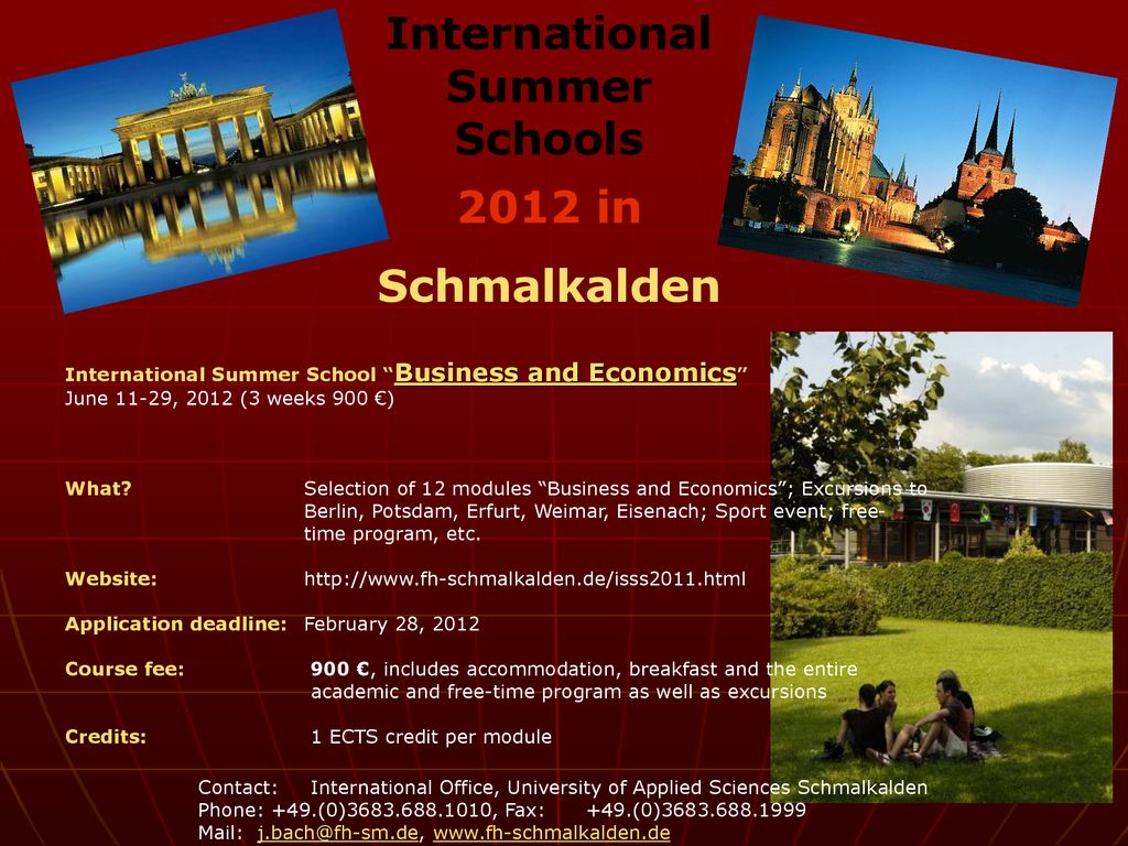 international-summer-schools-2012-in-schmalkalden-ppt-download