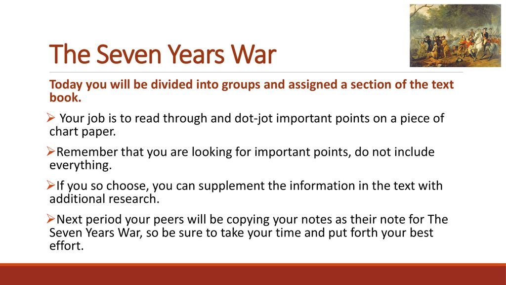 The Seven Years War Chapter 3 – Lesson # ppt download