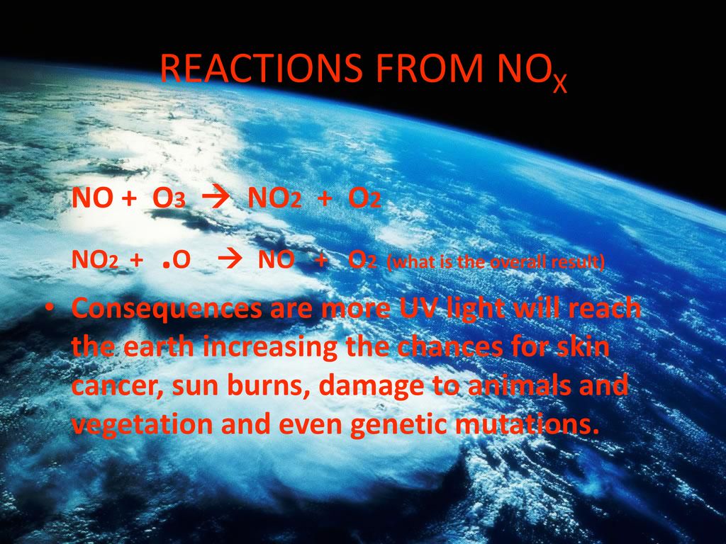 REACTIONS FROM NOX NO + O3  NO2 + O2