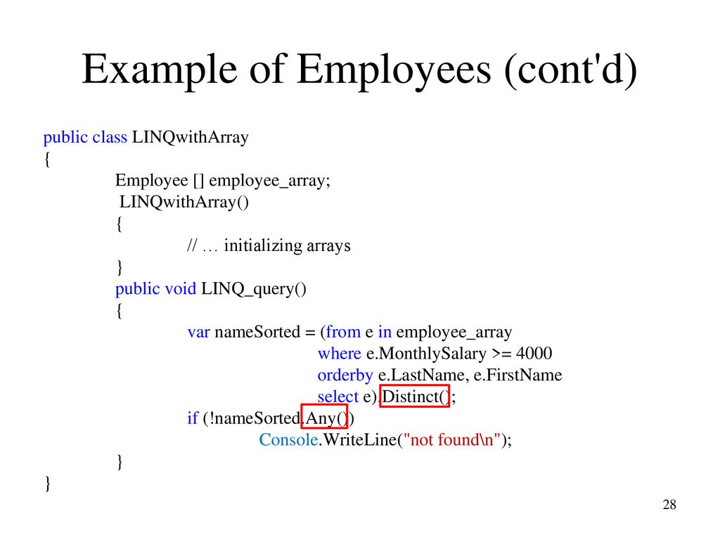Csci 3328 object oriented programming in c chapter 8 linq and generic