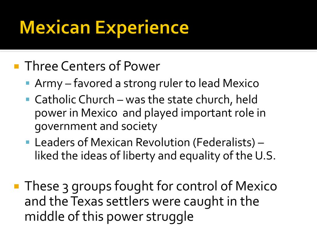 Mexican Experience Three Centers of Power