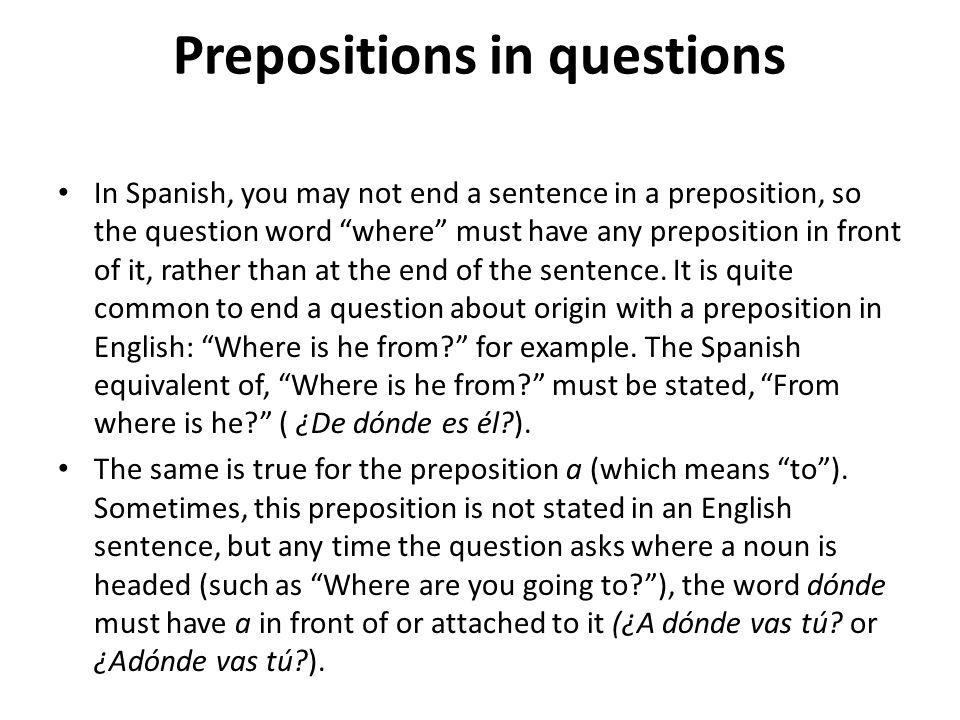 Prepositions in questions