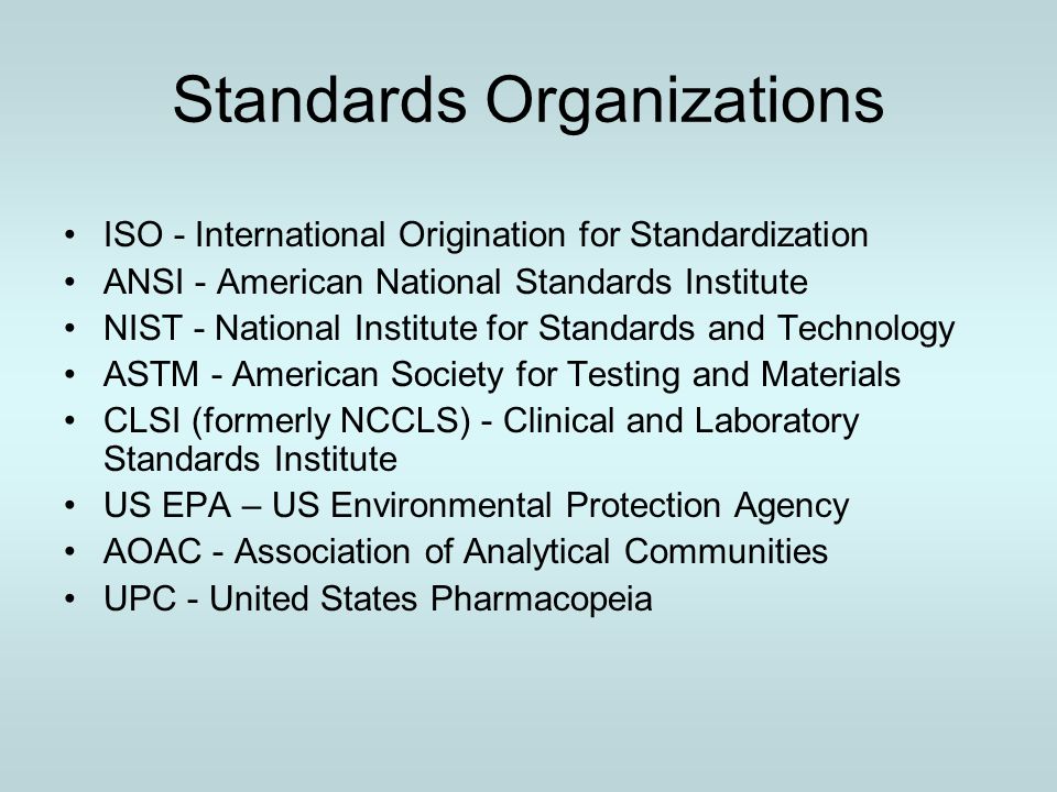 Standards Organizations