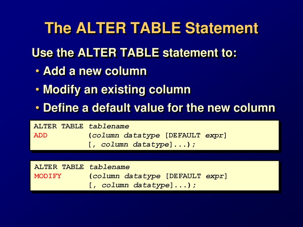 SQL Statements SELECT INSERT UPDATE DELETE CREATE ALTER DROP RENAME - ppt  download