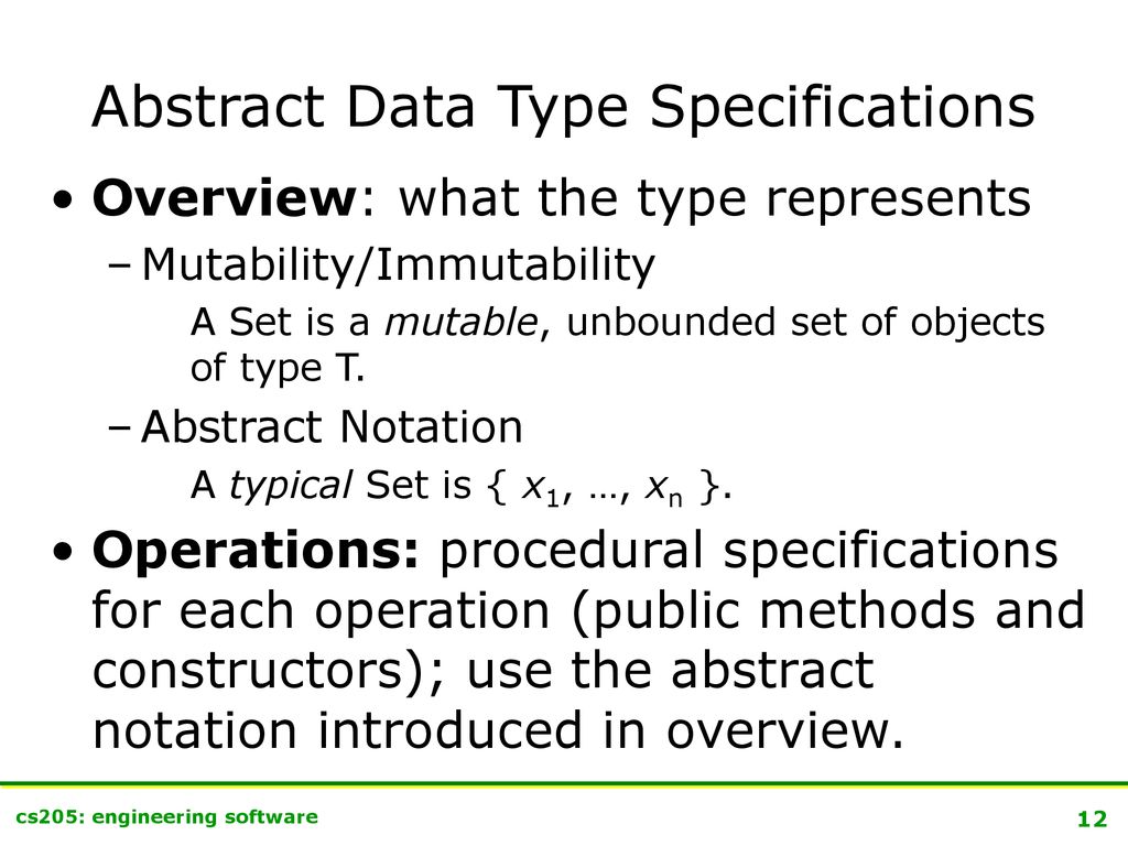 Data Abstraction David Evans cs205: engineering software - ppt download