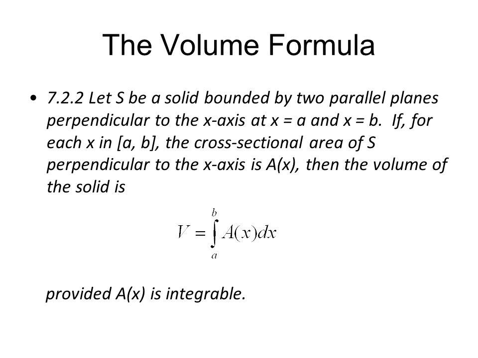 The Volume Formula