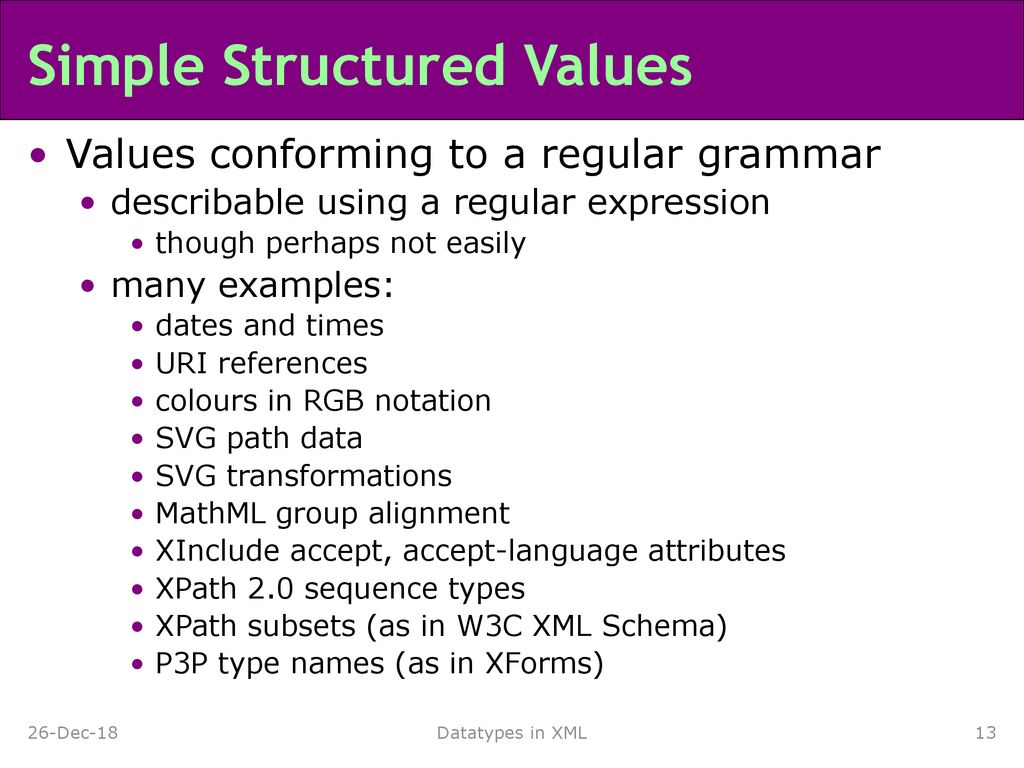 Simple Structured Values