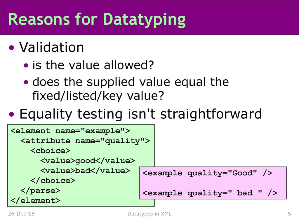 Reasons for Datatyping