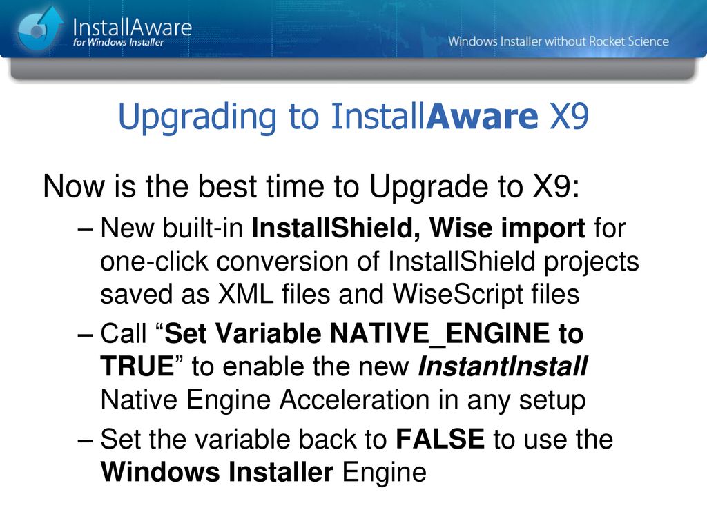 Installaware for windows installer native code msix virtualization