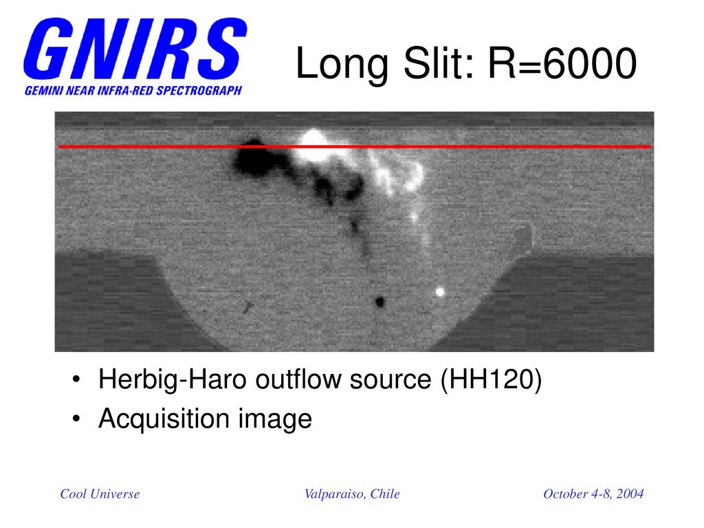 Long Slit: R=6000 Herbig-Haro outflow source (HH120) Acquisition image