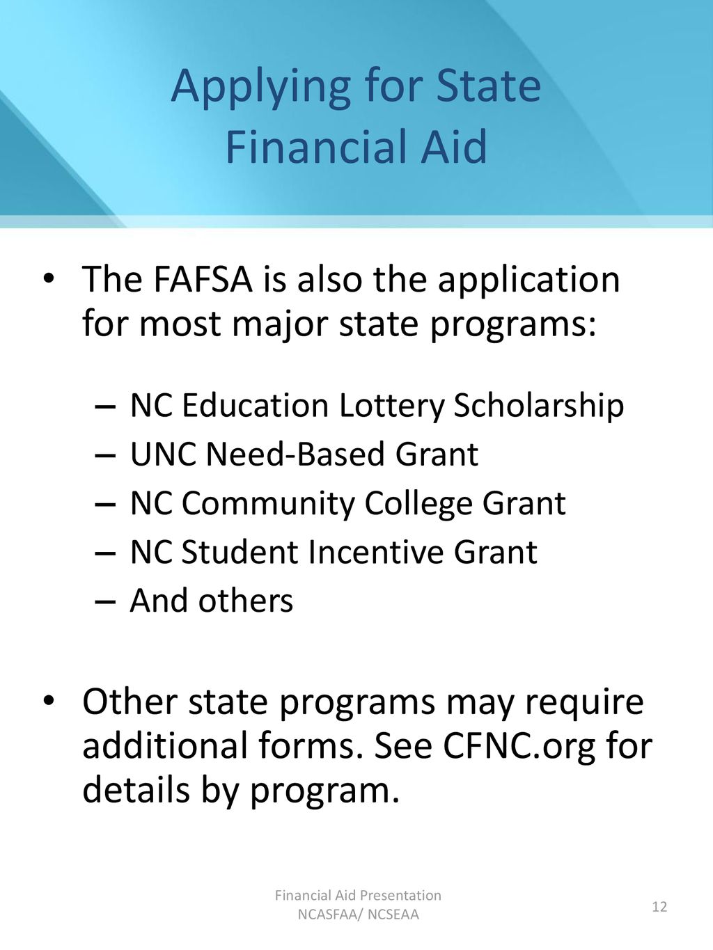 Financial Aid for College ppt download