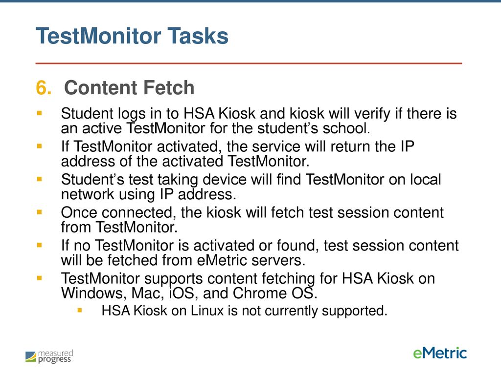 TestMonitor Tasks Content Fetch