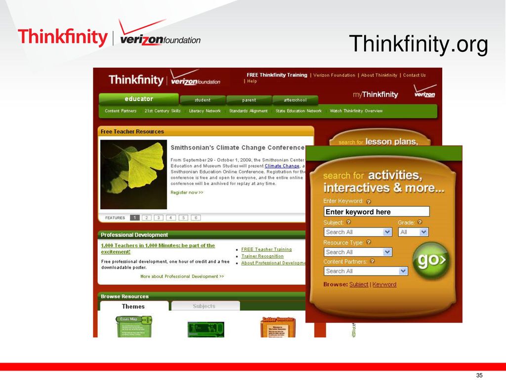 Thinkfinity.org Enter keyword here.