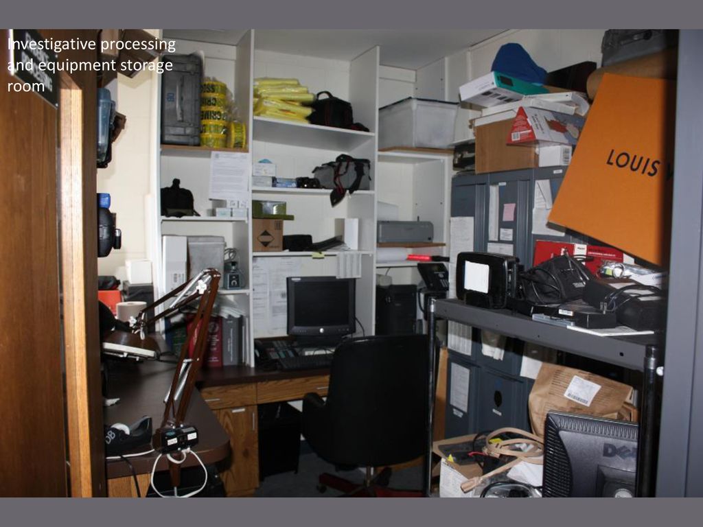 Investigative processing and equipment storage room