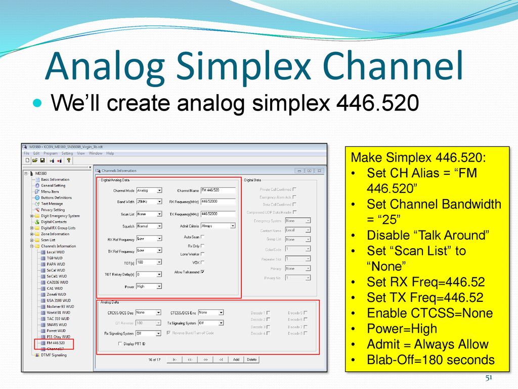 Analog Simplex Channel