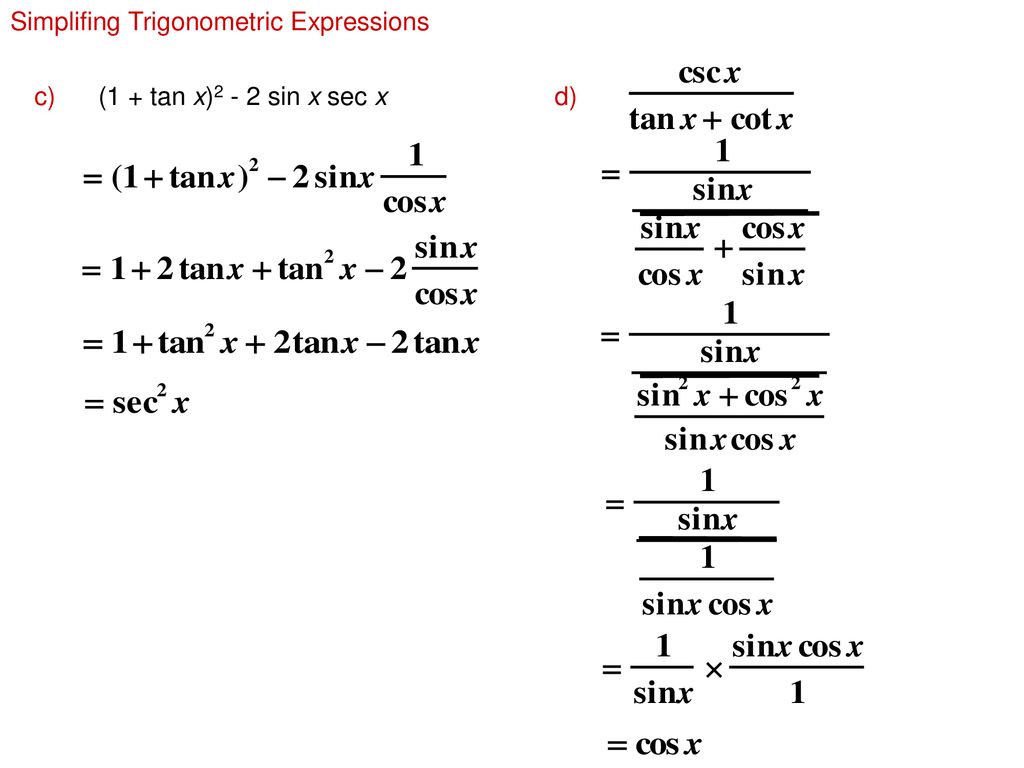 Basic Trigonometric Identities And Equations Ppt Download