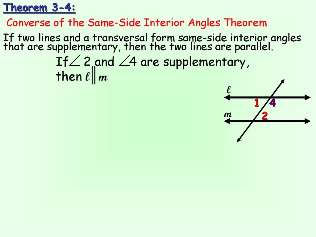Objective To Use A Transversal In Proving Lines Parallel